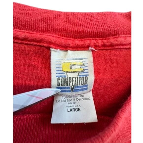 "COMPETITOR" Detroit Red Wings VNT 1993 SZ L Y2K Playoffs Hockey Graphic Stanley - Picture 5 of 10